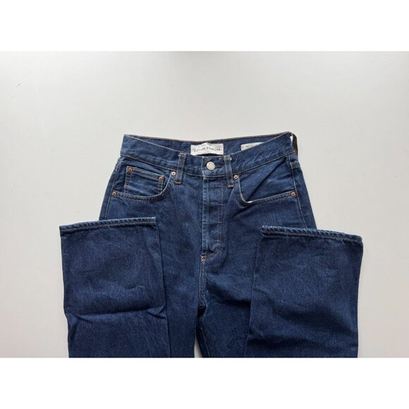 Aritzia DENIM FORUM Joni High Rise Loose 29L Dark Straight Leg Jeans, Size 24 - Picture 8 of 13